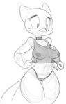  anthro armpits blue_fur breasts cartoon_network cat choker clothed clothing feline female fur looking_down mammal mature_female monochrome mother nicole_watterson nipples panties parent reiduran see-through_top sketch solo sweat the_amazing_world_of_gumball underwear 