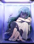  asui_tsuyu bad_id bad_pixiv_id black_eyes boku_no_hero_academia chromatic_aberration fish fish_tank green_hair long_hair qin_(7833198) solo underwater water 