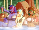  alcohol anthro armpits bathing beverage bikini blue_eyes blush breasts cleavage clothed clothing coco_pommel_(mlp) dusky_pearl earth_pony equine eyes_closed female flower friendship_is_magic green_eyes group horn horse mammal marik_azemus34 my_little_pony plant pony rekhet swimsuit unicorn 