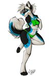  2016 anthro bikini canine clothed clothing dog female fox_fury hair husky looking_at_viewer mammal simple_background skimpy smile solo standing swimsuit white_background white_hair 