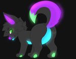  all_fours ambiguous_gender anus black_fur blue_fur butt canine cute feral fur glowing green_eyes konoeikreations looking_at_viewer looking_back mammal presenting presenting_hindquarters purple_nose raised_tail rear_view solo tongue tongue_out wolf 
