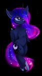  2016 bat_pony black_background blue_eyes blue_feathers blue_fur blue_hair cutie_mark equine feathered_wings feathers female feral friendship_is_magic fur hair horn hybrid lyra-senpai magnaluna mammal my_little_pony princess_luna_(mlp) simple_background solo winged_unicorn wings 