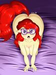  2016 all_fours anthro anthrofied breasts earth_pony equine eyewear female freckles friendship_is_magic glasses hair hi_res horse long_hair looking_at_viewer mammal my_little_pony nude open_mouth pony red_hair solo suirano twist_(mlp) 