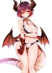  bikini breast_hold granblue_fantasy grea_(granblue_fantasy) harigane_shinshi horns nipples see_through swimsuits tail wings 