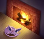  closed_eyes drawfag espeon fire fireplace forked_tail gen_2_pokemon indoors no_humans non-web_source pokemon pokemon_(creature) sleeping solo tail 