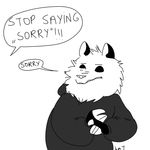  2016 ambiguous_gender anthro clothed clothing dialogue drawdroid english_text fingerless_gloves fully_clothed gloves hi_res hoodie ian_(drawdroid) mammal marsupial monochrome opossum relatable simple_background solo speech_bubble text the_truth unseen_character white_background yelling 