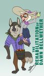  anthro apple brown_fur canine caprine claws dawn_bellwether disney duo english_text eyelashes eyewear fan_character female flannel food fruit fur glasses male mammal neckerchief open_mouth sheep smile sun_hat text toe_claws wastedtimeee wolf zootopia 