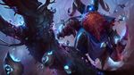  2015 4_fingers absurd_res anthro bard_(lol) blue_clothing clothed clothing colored detailed_background digital_drawing_(artwork) digital_media_(artwork) digital_painting_(artwork) front_view hi_res league_of_legends light meep_(lol) mushroom official_art riot_games robes shaded tree unknown_artist video_games 