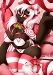  anthro armpits big_breasts bra breasts camel_toe clothing female horn legwear looking_at_viewer lovelesskiax overweight panties solo striped_legwear stripes succubus thick_thighs thigh_highs underwear wide_hips 