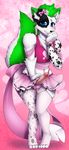  anthro balls blush canine clothed clothing crossdressing erection fox garter girly humanoid_penis looking_at_viewer lovelesskiax male mammal penis smile solo 