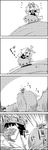  bow comic commentary commentary_request greyscale hair_bow hakurei_reimu hat hay_bale highres medicine_melancholy minigirl monochrome tani_takeshi touhou translated yukkuri_shiteitte_ne 