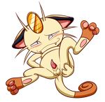  animal_genitalia anthro anus armpits balls barbed_penis blush cat cute_fangs feline front_view glacierk holding_butt inviting looking_at_viewer male mammal meowth nintendo penis pok&eacute;mon presenting sheath solo spread_legs spreading tapering_penis video_games 