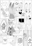  2016 anthro black_and_white canine clothed clothing comic disney duo female fox fur judy_hopps lagomorph male mammal monochrome nick_wilde rabbit rem289 zootopia 