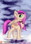  ashley-arctic-fox collar cutie_mark equine eyelashes fan_character feathered_wings feathers female feral fur green_eyes hair hooves looking_at_viewer mammal my_little_pony night nude outside pegasus pink_feathers pink_fur pink_hair purple_hair solo standing wings 