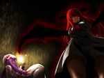  bad_id bad_pixiv_id bat_wings book dark hat head_wings ikkei_dou koakuma long_hair multiple_girls patchouli_knowledge purple_hair red_eyes red_hair ribbon touhou wallpaper wings 