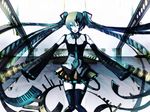  aqua_eyes aqua_hair bad_id bad_pixiv_id detached_sleeves hatsune_miku highres iori_yakatabako long_hair necktie skirt solo thighhighs twintails vocaloid zettai_ryouiki 