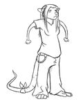  anthro bandage chain clothed clothing fully_clothed hair jeans mammal pants rat ratte rodent 