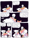  2016 aftertale animated_skeleton blood bone brother clothing comic geno_sans_(aftertale) loverofpiggies male papyrus_(undertale) sibling skeleton smile speech_bubble text undead undertale video_games 