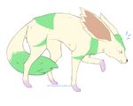  big_ears canine dog electrikedeathstrike feral fur green_fur male mammal nervous noishe protozoan quadruped simple_background solo sweat sweatdrop tail_between_legs tales_of_symphonia tan_fur white_background 