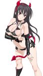  1girl black_hair bra breasts cleavage high_school_dxd large_breasts long_hair navel raynare solo torn_clothes 