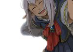  :d ^_^ amulet backlighting bow closed_eyes dark_skin elf elvaan final_fantasy final_fantasy_xi leaning_forward long_hair matsuri6373 open_mouth outstretched_hand pointy_ears prishe purple_hair reaching_out silver_hair simple_background sketch smile solo white_background 