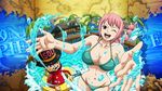  bikini looking_at_viewer ocean one_piece pink_hair rebecca_(one_piece) tagme toy water 