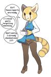  aggressive_retsuko anthro bottomless breasts clothed clothing dialogue english_text female footwear high_heels itsunknownanon legwear mammal paper pussy red_panda retsuko sanrio simple_background smile solo speech_bubble stockings text unseen_character white_background 
