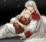  2boys brothers facial_mark inuyasha inuyasha_(character) male_focus multiple_boys pointy_ears sesshoumaru siblings white_hair 