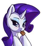  2016 animated bedroom_eyes blinking blue_eyes blush bust_portrait condom condom_in_mouth equine eyeshadow female friendship_is_magic hair half-closed_eyes horn looking_at_viewer makeup mammal my_little_pony portrait purple_hair rarity_(mlp) seductive shydale suggestive unicorn 