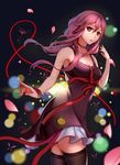  aira5 bad_id bad_pixiv_id bare_shoulders black_legwear breasts cat's_cradle choker dress guilty_crown hair_ornament hairclip highres long_hair looking_at_viewer medium_breasts open_mouth pink_hair red_eyes solo string thighhighs twintails yuzuriha_inori zettai_ryouiki 