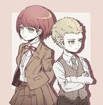  1girl danganronpa danganronpa_3 freckles green_eyes kibougamine_gakuen_school_uniform koizumi_mahiru kuzuryuu_fuyuhiko red_hair saita794 school_uniform short_hair 