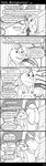  anthro clothing comic dialogue disney female hi_res hyenatig_(artist) judy_hopps lagomorph long_ears male mammal monochrome rabbit simple_background speech_bubble stu_hopps text white_background zootopia 