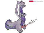  colored_pencil_(artwork) cum cumshot ejaculation goodra male masturbation nintendo orgasm penile_masturbation pok&eacute;mon solo traditional_media_(artwork) video_games waffledoctor87 