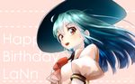  :d blue_hair blush bow breasts from_below happy_birthday hat hinanawi_tenshi long_hair looking_at_viewer open_mouth puffy_short_sleeves puffy_sleeves red_eyes short_sleeves small_breasts smile solo teeth touhou welt_(kinsei_koutenkyoku) 