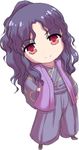  1boy chibi inuyasha japanese_clothes lady_suchiko long_hair male_focus naraku red_eyes simple_background solo 