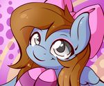  2016 absurd_res brown_hair clothed clothing equine fan_character fearingfun feral grey_eyes hair hair_bow hair_ribbon hi_res makeup mammal my_little_pony pegasus ribbons smile solo wings 