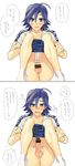  1boy anus ass blue_hair comic erection looking_at_viewer male_focus penis sitting socks solo testicles undressing white_background yowamushi_pedal 