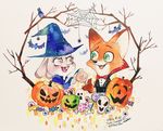  anthro canine disney female fox fur halloween holidays judy_hopps lagomorph male mammal nick_wilde pikaristar rabbit zootopia 