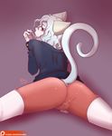  anthro butt chimera_and drooling hunter_x_hunter hybrid invalid_tag looking_at_viewer neferpitou rear_view redfoxsoul saliva tight_shorts wet 