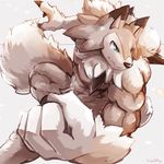  anthro canine lycanroc male mammal muscular nintendo pok&eacute;mon video_games waddledox 