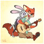  anthro artbirchly_(artist) canine disney female fox fur judy_hopps lagomorph male mammal nick_wilde rabbit zootopia 