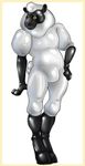  bulge caprine featureless_crotch implied_transformation male mammal noahsense rubber sheep simple_background solo suit 
