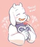  2016 anthro blush caprine clothing english_text eyes_closed female flower goat horn mammal open_mouth plant rose text toriel undertale video_games 野菜 