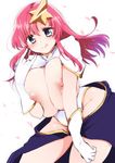  :q blue_eyes breast_press breasts breasts_outside gloves gundam gundam_seed gundam_seed_destiny hair_ornament huge_breasts long_hair meer_campbell morita_gurutamin nipples pink_hair simple_background solo star star_hair_ornament thighs tongue tongue_out white_gloves 