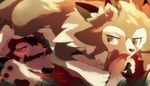  ambiguous_gender canine claws fangs feral fur lycanroc male male/ambiguous mammal manadezimon midday_lycanroc midnight_lycanroc nintendo oral penis pok&eacute;mon red_fur sex simple_background sucking video_games white_fur 