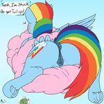  &lt;3 2016 animal_genitalia animal_pussy anus blue_fur blush butt clound cutie_mark english_text equine equine_pussy eyewear female first_person_view friendship_is_magic fur goggles green_skin hair mammal mr.smile multicolored_hair my_little_pony pegasus piercing pussy rainbow_dash_(mlp) rainbow_hair rear_view reptile scalie simple_background speech_bubble tank_(mlp) text turtle wings 
