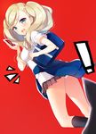  bag black_cat black_legwear blonde_hair blouse blue_eyes breasts cat cellphone clothes_around_waist commentary_request jacket_around_waist long_hair looking_at_viewer medium_breasts miniskirt open_mouth panties pantyshot pantyshot_(standing) persona persona_5 phone red_background sazaki_ichiri school_uniform shoulder_bag shuujin_academy_uniform skirt smartphone solo standing takamaki_anne twintails underwear upskirt white_blouse white_panties 