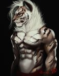  athletic bust_(disambiguation) chanrom feline hair male mammal muscular red_eyes solo tiger white_hair 