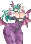  breasts capcom darkstalkers giant_breasts great_magami green_hair huge_breasts morrigan_aensland succubus thick_thighs vampire vampire_saviour wide_hips 