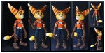  absurd_res anthro big_ears boots clothed clothing eyebrows footwear fur gloves green_eyes hi_res lombax male mammal nazegoreng plushie ratchet ratchet_and_clank real smile solo video_games watermark 